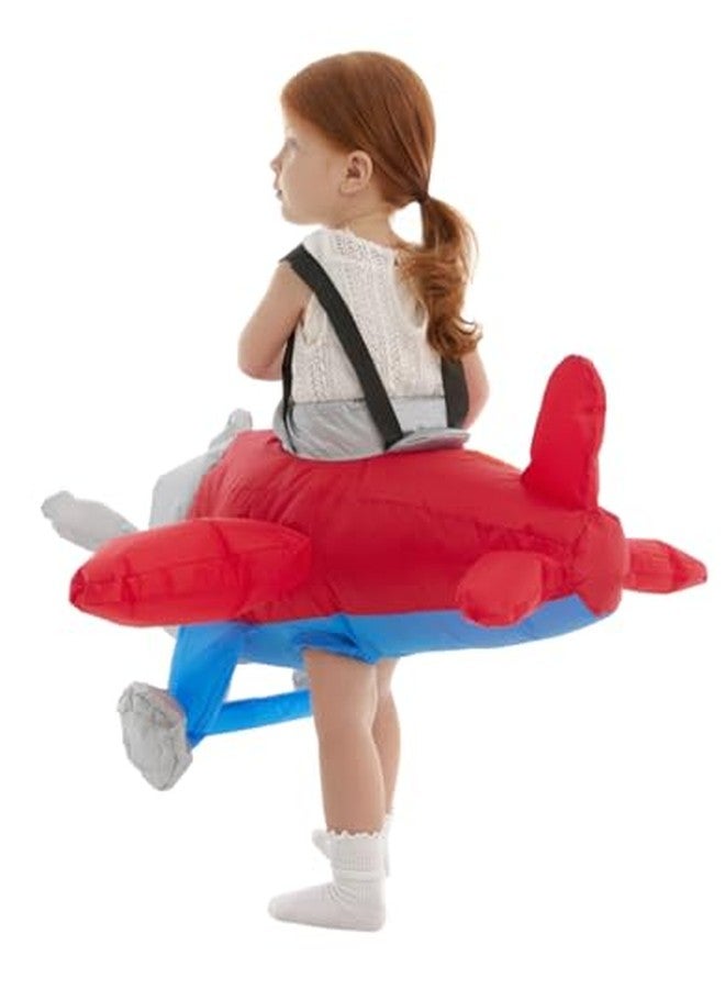 HSCTEK Inflatable Airplane Costume Toddler Boys Girls, Blow up Flying Plane Cosplay Kids, Flight Halloween Rider Clothes Child 012345T Red - Image 4